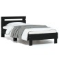 vidaXL Cama con cabecero madera de ingeniería negra 90x190 cm vidaXL Cama con cabecero madera de ingeniería negra 90x190 cm