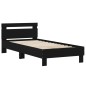 vidaXL Cama con cabecero madera de ingeniería negra 90x190 cm vidaXL Cama con cabecero madera de ingeniería negra 90x190 cm
