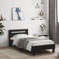 vidaXL Cama con cabecero madera de ingeniería negra 90x190 cm vidaXL Cama con cabecero madera de ingeniería negra 90x190 cm