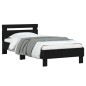 vidaXL Cama con cabecero madera de ingeniería negra 90x190 cm vidaXL Cama con cabecero madera de ingeniería negra 90x190 cm