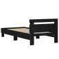 vidaXL Cama con cabecero madera de ingeniería negra 90x190 cm vidaXL Cama con cabecero madera de ingeniería negra 90x190 cm