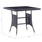 vidaXL Juego de comedor de jardín 5 piezas de ratán sintético negro