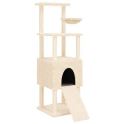 vidaXL Rascador para gatos con postes de sisal crema 153 cm