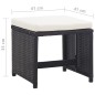 vidaXL Taburetes de jardín 2 unidades y cojines ratán sintético negro vidaXL Taburetes de jardín 2 unidades y cojines ratán sintético negro