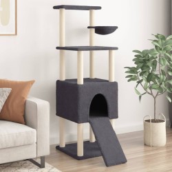 vidaXL Rascador para gatos con postes de sisal gris oscuro 153 cm