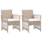 vidaXL Sillones de jardín con cojines 2 unidades ratán sintético beige vidaXL Sillones de jardín con cojines 2 unidades ratán sintético beige