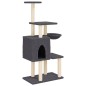 vidaXL Rascador para gatos con postes de sisal gris oscuro 131 cm vidaXL Rascador para gatos con postes de sisal gris oscuro 131 cm