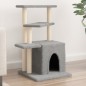 vidaXL Rascador para gatos con postes de sisal gris claro 83,5 cm vidaXL Rascador para gatos con postes de sisal gris claro 83,5 cm