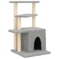 vidaXL Rascador para gatos con postes de sisal gris claro 83,5 cm vidaXL Rascador para gatos con postes de sisal gris claro 83,5 cm
