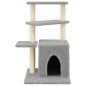 vidaXL Rascador para gatos con postes de sisal gris claro 83,5 cm vidaXL Rascador para gatos con postes de sisal gris claro 83,5 cm