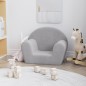 vidaXL Sofá para niños felpa suave gris claro vidaXL Sofá para niños felpa suave gris claro