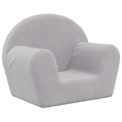 vidaXL Sofá para niños felpa suave gris claro