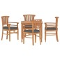 vidaXL Juego de comedor para jardín 5 piezas madera maciza de teca
