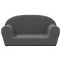 vidaXL Sofá para niños de 2 plazas felpa suave gris antracita vidaXL Sofá para niños de 2 plazas felpa suave gris antracita