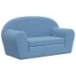 vidaXL Sofá cama de niños 2 plazas felpa suave azul vidaXL Sofá cama de niños 2 plazas felpa suave azul