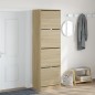 vidaXL Mueble zapatero 4 cajones abatibles roble Sonoma 60x42x204 cm vidaXL Mueble zapatero 4 cajones abatibles roble Sonoma 60x42x204 cm