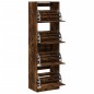 vidaXL Mueble zapatero 4 cajones abatibles roble ahumado 60x42x204 cm vidaXL Mueble zapatero 4 cajones abatibles roble ahumado 60x42x204 cm
