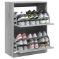 vidaXL Mueble zapatero 2 cajones abatibles gris Sonoma 80x42x108 cm