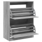 vidaXL Mueble zapatero 2 cajones abatibles gris Sonoma 80x42x108 cm