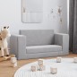vidaXL Sofá cama de niños 2 plazas felpa suave gris claro vidaXL Sofá cama de niños 2 plazas felpa suave gris claro
