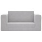vidaXL Sofá cama de niños 2 plazas felpa suave gris claro vidaXL Sofá cama de niños 2 plazas felpa suave gris claro