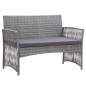 vidaXL Muebles jardín 4 pzas y cojines ratán sintético gris antracita