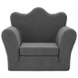 vidaXL Sofá cama infantil felpa suave gris antracita