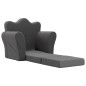 vidaXL Sofá cama infantil felpa suave gris antracita