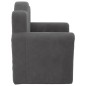 vidaXL Sofá cama infantil felpa suave gris antracita
