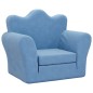 vidaXL Sofá cama infantil felpa suave azul vidaXL Sofá cama infantil felpa suave azul