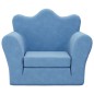 vidaXL Sofá cama infantil felpa suave azul vidaXL Sofá cama infantil felpa suave azul