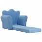 vidaXL Sofá cama infantil felpa suave azul vidaXL Sofá cama infantil felpa suave azul