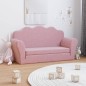 vidaXL Sofá cama para niños de 2 plazas felpa suave rosa vidaXL Sofá cama para niños de 2 plazas felpa suave rosa