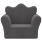 vidaXL Sofá para niños felpa suave gris antracita vidaXL Sofá para niños felpa suave gris antracita