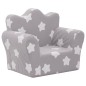 vidaXL Sofá para niños felpa suave gris claro con estrellas vidaXL Sofá para niños felpa suave gris claro con estrellas
