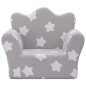 vidaXL Sofá para niños felpa suave gris claro con estrellas vidaXL Sofá para niños felpa suave gris claro con estrellas