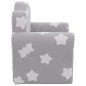 vidaXL Sofá para niños felpa suave gris claro con estrellas vidaXL Sofá para niños felpa suave gris claro con estrellas