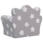 vidaXL Sofá para niños felpa suave gris claro con estrellas vidaXL Sofá para niños felpa suave gris claro con estrellas
