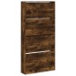 vidaXL Mueble zapatero 4 cajones abatibles roble ahumado 80x21x163,5cm vidaXL Mueble zapatero 4 cajones abatibles roble ahumado 80x21x163,5cm
