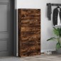 vidaXL Mueble zapatero 4 cajones abatibles roble ahumado 80x21x163,5cm vidaXL Mueble zapatero 4 cajones abatibles roble ahumado 80x21x163,5cm