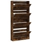 vidaXL Mueble zapatero 4 cajones abatibles roble ahumado 80x21x163,5cm vidaXL Mueble zapatero 4 cajones abatibles roble ahumado 80x21x163,5cm