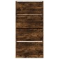vidaXL Mueble zapatero 4 cajones abatibles roble ahumado 80x21x163,5cm vidaXL Mueble zapatero 4 cajones abatibles roble ahumado 80x21x163,5cm