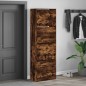 vidaXL Mueble zapatero 4 cajones abatibles roble ahumado 60x34x187,5cm vidaXL Mueble zapatero 4 cajones abatibles roble ahumado 60x34x187,5cm