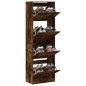 vidaXL Mueble zapatero 4 cajones abatibles roble ahumado 60x34x187,5cm vidaXL Mueble zapatero 4 cajones abatibles roble ahumado 60x34x187,5cm