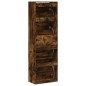 vidaXL Mueble zapatero 4 cajones abatibles roble ahumado 60x34x187,5cm vidaXL Mueble zapatero 4 cajones abatibles roble ahumado 60x34x187,5cm