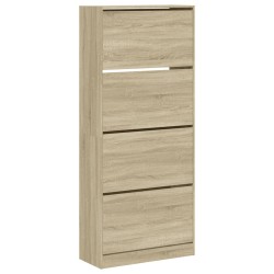 vidaXL Mueble zapatero 4 cajones abatibles roble Sonoma 80x34x187,5 cm