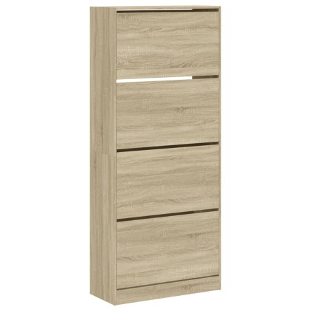 vidaXL Mueble zapatero 4 cajones abatibles roble Sonoma 80x34x187,5 cm