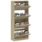 vidaXL Mueble zapatero 4 cajones abatibles roble Sonoma 80x34x187,5 cm vidaXL Mueble zapatero 4 cajones abatibles roble Sonoma 80x34x187,5 cm