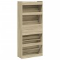vidaXL Mueble zapatero 4 cajones abatibles roble Sonoma 80x34x187,5 cm vidaXL Mueble zapatero 4 cajones abatibles roble Sonoma 80x34x187,5 cm