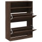 vidaXL Mueble zapatero 2 cajones abatibles marrón roble 80x34x116 cm vidaXL Mueble zapatero 2 cajones abatibles marrón roble 80x34x116 cm